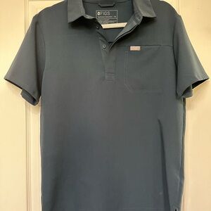 Figs Deep Blue Polo Shirt Scrub XS